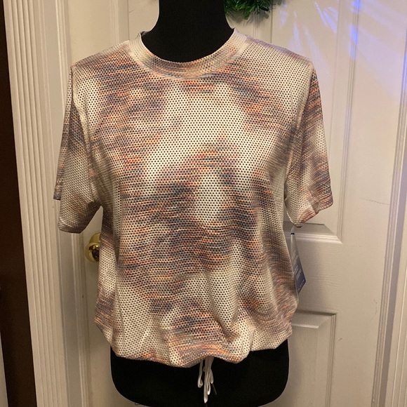 Champion Women’s Mesh Short Sleeve Top w/ drawstring waist sz L NWT - Picture 1 of 8